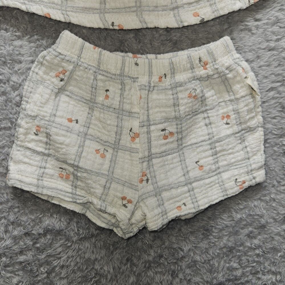 Rabbit Bear Organic Cotton Baby Girl Cherry Plaid Outfit Size 3-6 Months - Picture 4 of 7